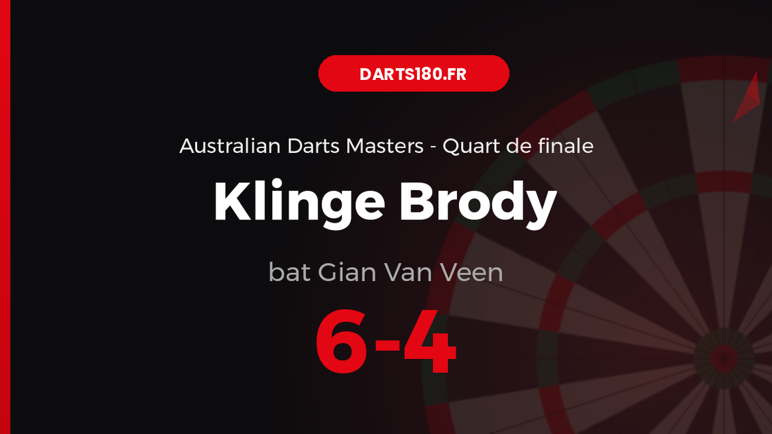 Klinge Brody bat Gian Van Veen 6-4 — Australian Darts Masters 2026