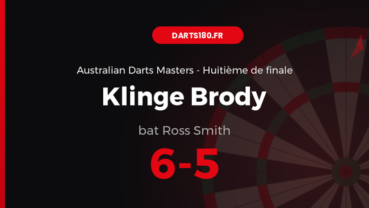 Klinge Brody bat Ross Smith 6-5 — Australian Darts Masters 2026