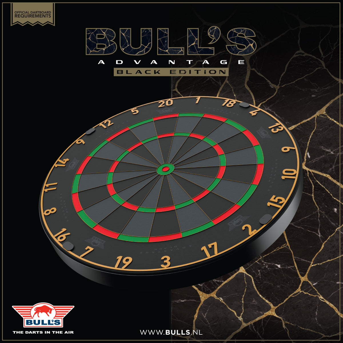 Bull's Advantage Black Dartboard – Packaging - Darts180