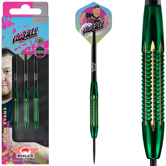 Bull's Ricky Evans Shell – Fléchettes Acier Set Complet - Darts180