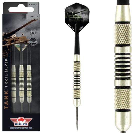 Bull's Tank Nickel Silver – Fléchettes Acier Set Complet - Darts180