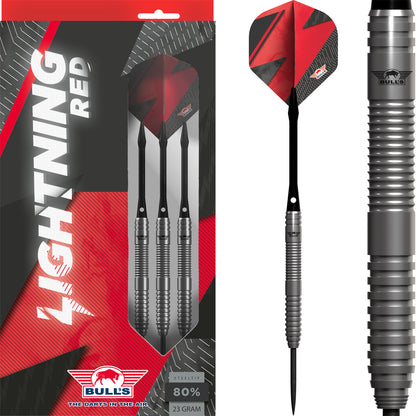 Bull's Lightning Rouge 90% – Fléchettes Acier Set Complet - Darts180
