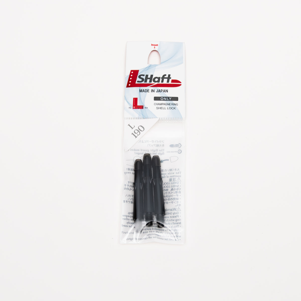L-Style L-Shaft Locked Straight Noirs – Vue Tige Noire 2 - Darts180