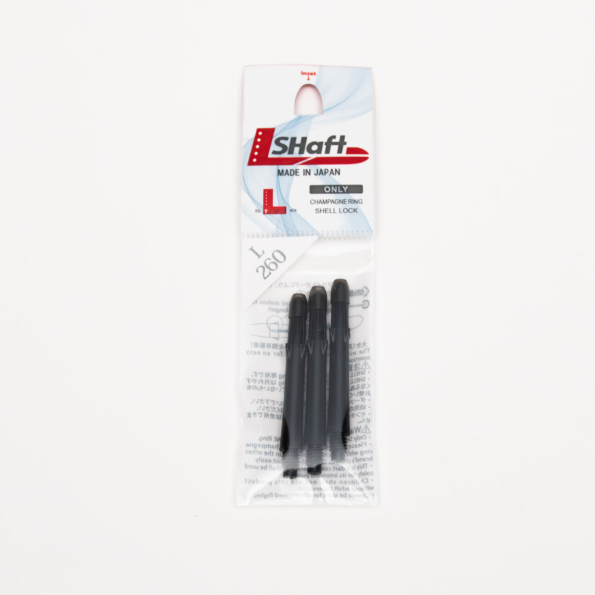 L-Style L-Shaft Locked Straight Noirs – Vue Tige Noire 3 - Darts180