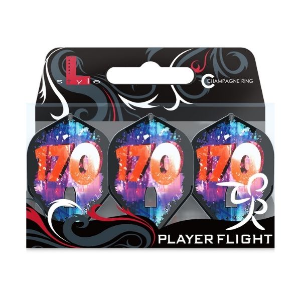 L-Style Signature Champagne Flight L1PRO Fallon Sherrock 170 Noir – Design Ailette - Darts180