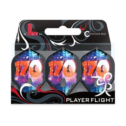 L-Style Signature Champagne Flight L1PRO Fallon Sherrock 170 Noir – Design Ailette - Darts180