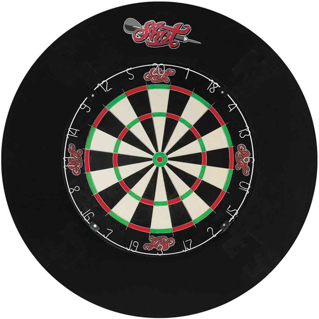 Shot 4pce Dartboard Surround Noir – Protection Murale avec Cible - Darts180