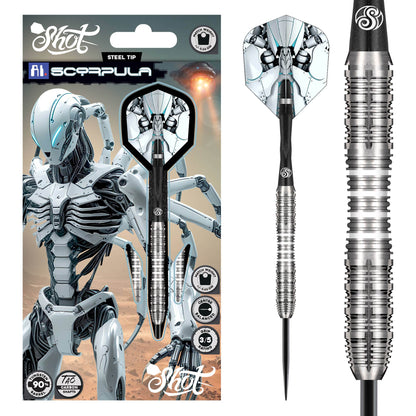 Shot AI Scorpula 90% – Fléchettes Acier - Darts180