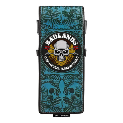 Shot Inked Dart Étui Badlands Bleu – Face Avant Étui Fléchettes - Darts180