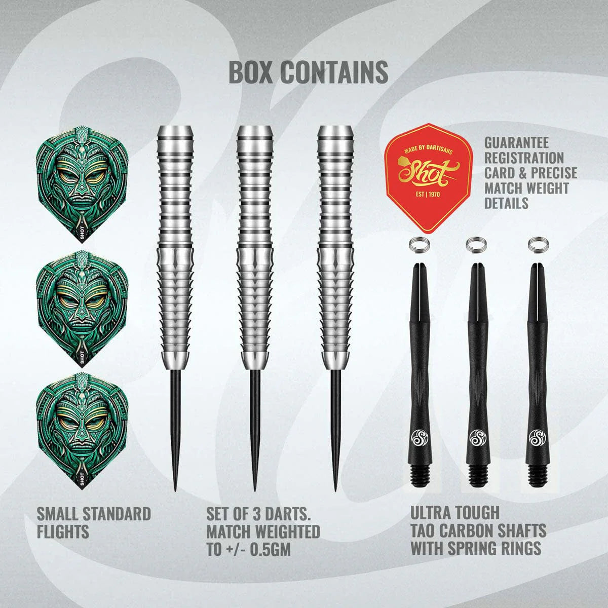 Tribal Weapon Toki 90% Shot – Set de 3 Fléchettes Acier - Darts180