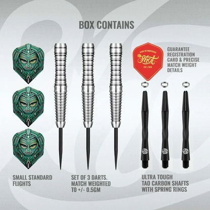 Tribal Weapon Toki 90% Shot – Set de 3 Fléchettes Acier - Darts180