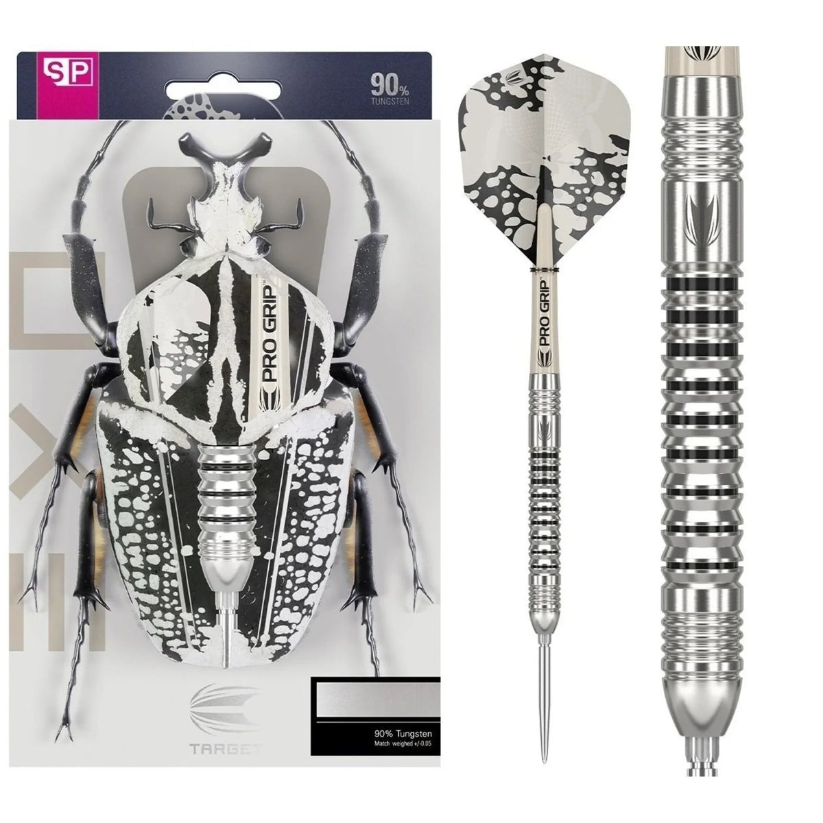 Target Exo 03 90% Swiss – Vue Ensemble Set Fléchettes - Darts180