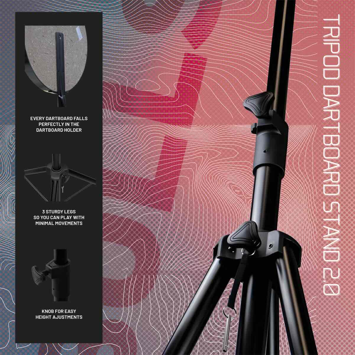 Bull's Trépied Cible Stand 2.0 – Vue Ambiance Installation Salon - Darts180