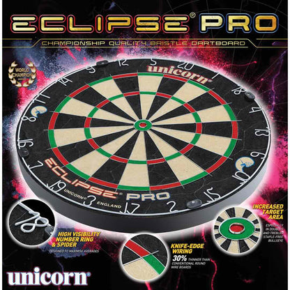 Unicorn Eclipse Pro Dartboard – Packaging Cible Fléchettes - Darts180