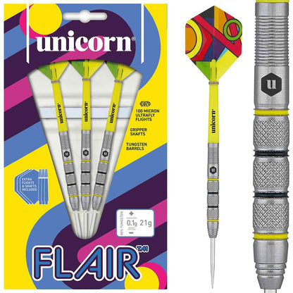 Unicorn Flair 2 80% 21g – Vue Ensemble Fléchettes Acier - Darts180