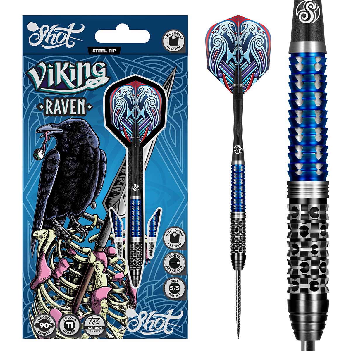 Viking Raven 90% Shot – Fléchettes Acier - Darts180