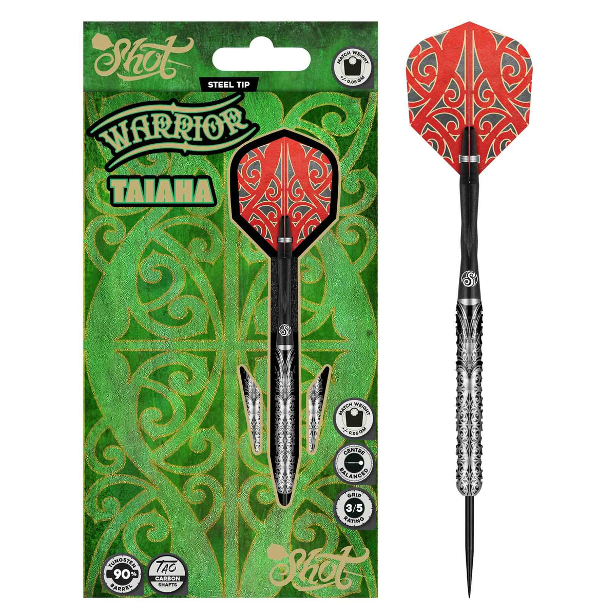 Shot Warrior Taiaha 90% – Vue Secondaire Set Complet - Darts180