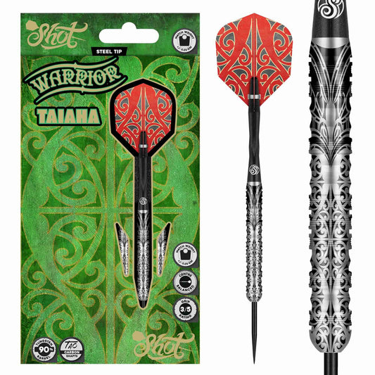 Shot Warrior Taiaha 90% – Vue Principale Fléchettes Acier - Darts180