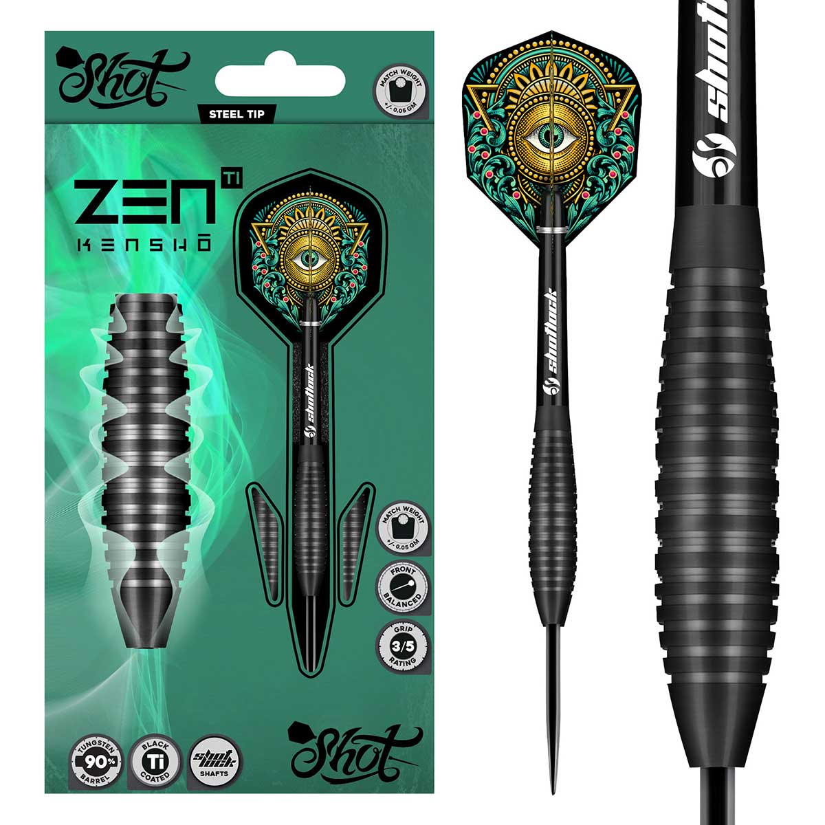 Zen Kensho 90% Shot – Fléchettes Acier - Darts180