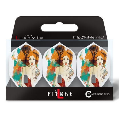 L-Style Signature Champagne Flight L1PRO Zodiac Leo – Vue Ailette Signe - Darts180