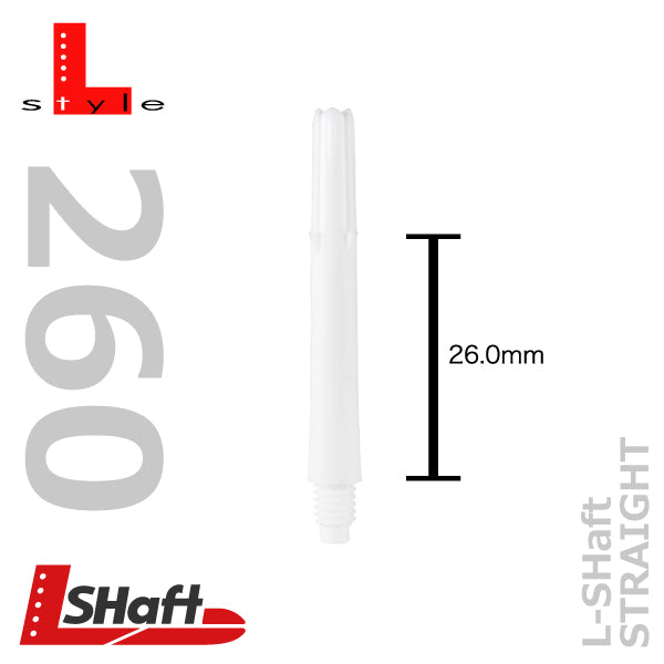 L-Style L-Shaft Locked Straight Blancs – Vue Tige Blanche 260 - Darts180
