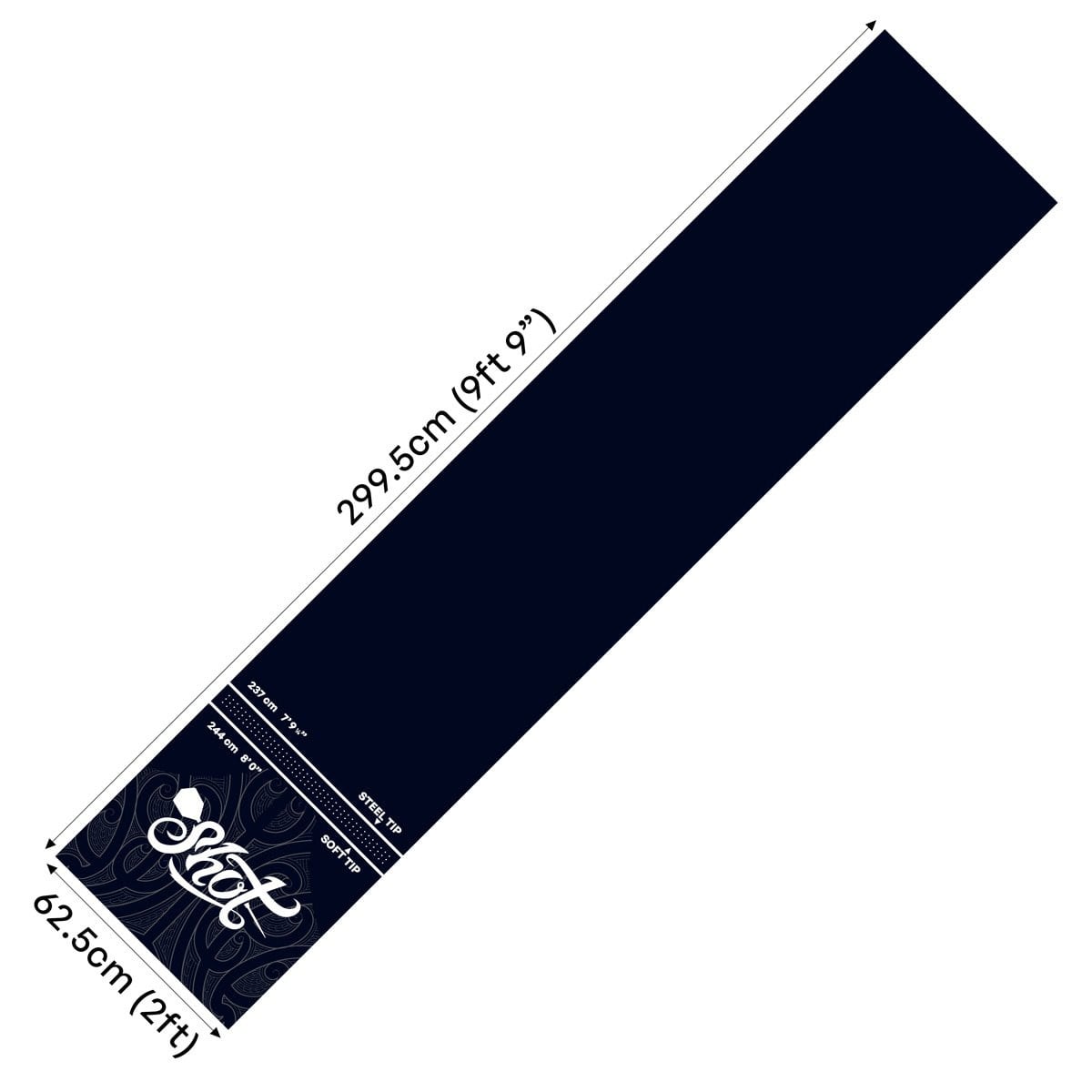 Shot Rubber Dart Mat 300x62 cm – Détail - Darts180